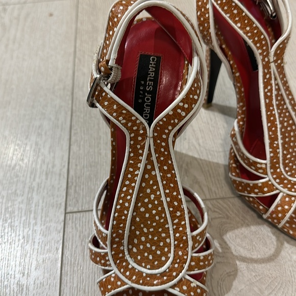 Charles Jourdan Paris Slingback Peep Toe Pumps Heels Stiletto Size 7M - Picture 3 of 8